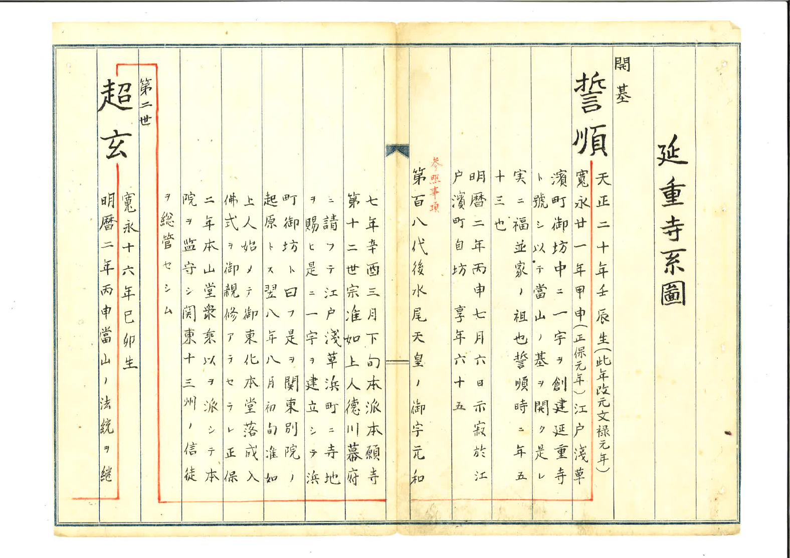 延重寺系図